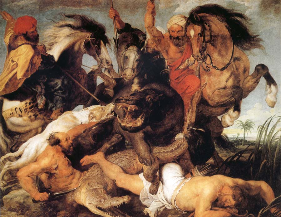 Peter Paul Rubens Hippoptamus and Crocodile Hunt